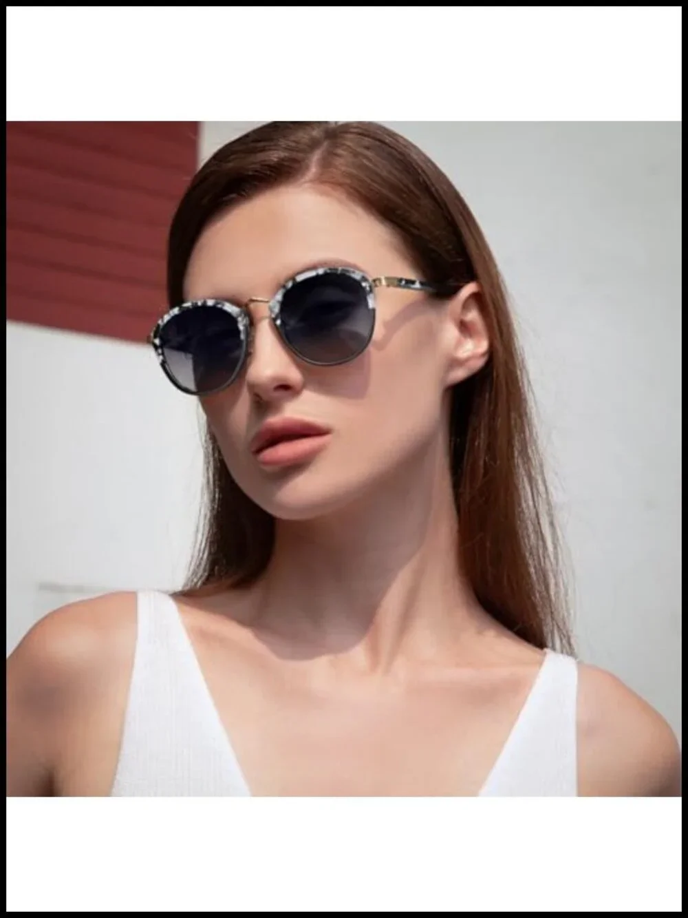 Acetate Metal Bridge Retro Round Sunglasses Polarized UV Protection